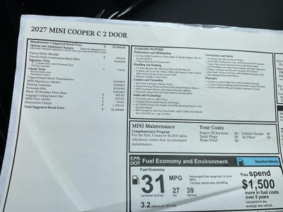 2027 MINI 2 Door Cooper C
