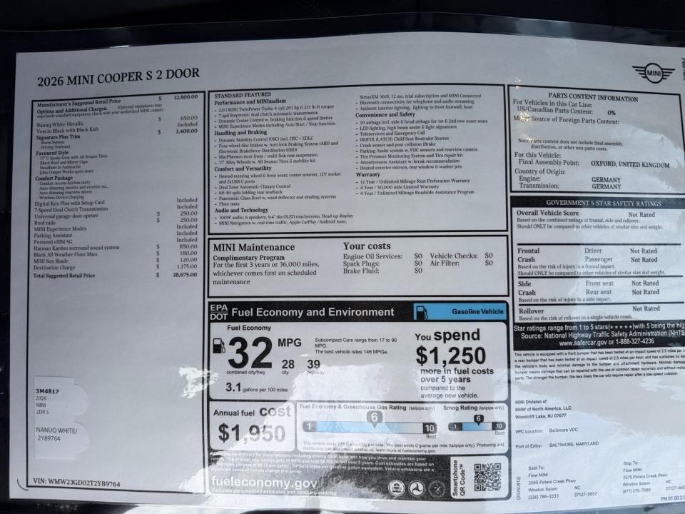 2026 MINI 2 Door Cooper S