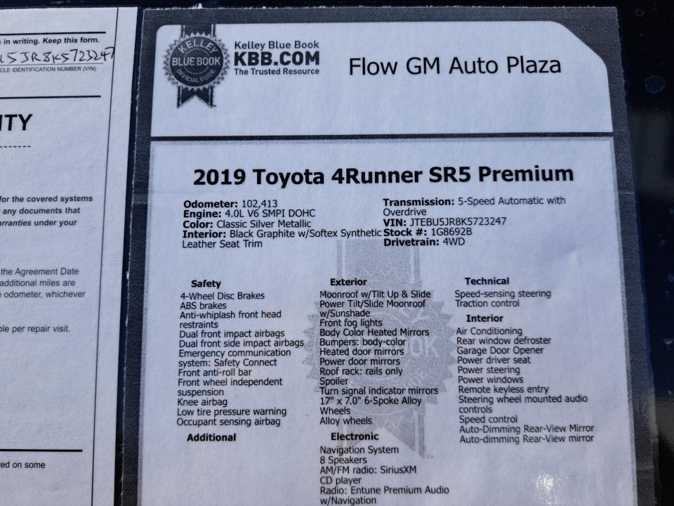 2019 Toyota 4Runner SR5 Premium