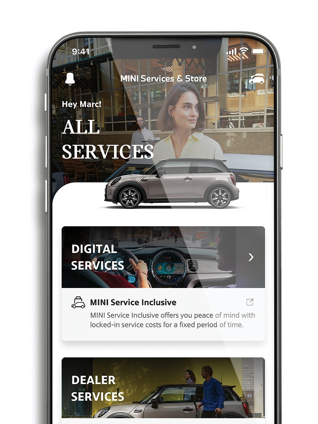 Smartphone with MINI App vehicle status information on its screen. | Flow MINI in Winston-Salem NC